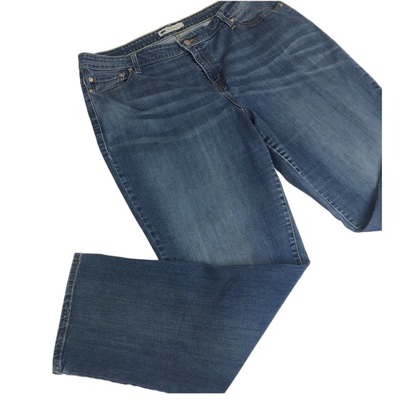 Levis 580 Straight Leg Jeans Womens 20W M Medium Wash Blue Mid Rise Denim 35x32 - Picture 7 of 10